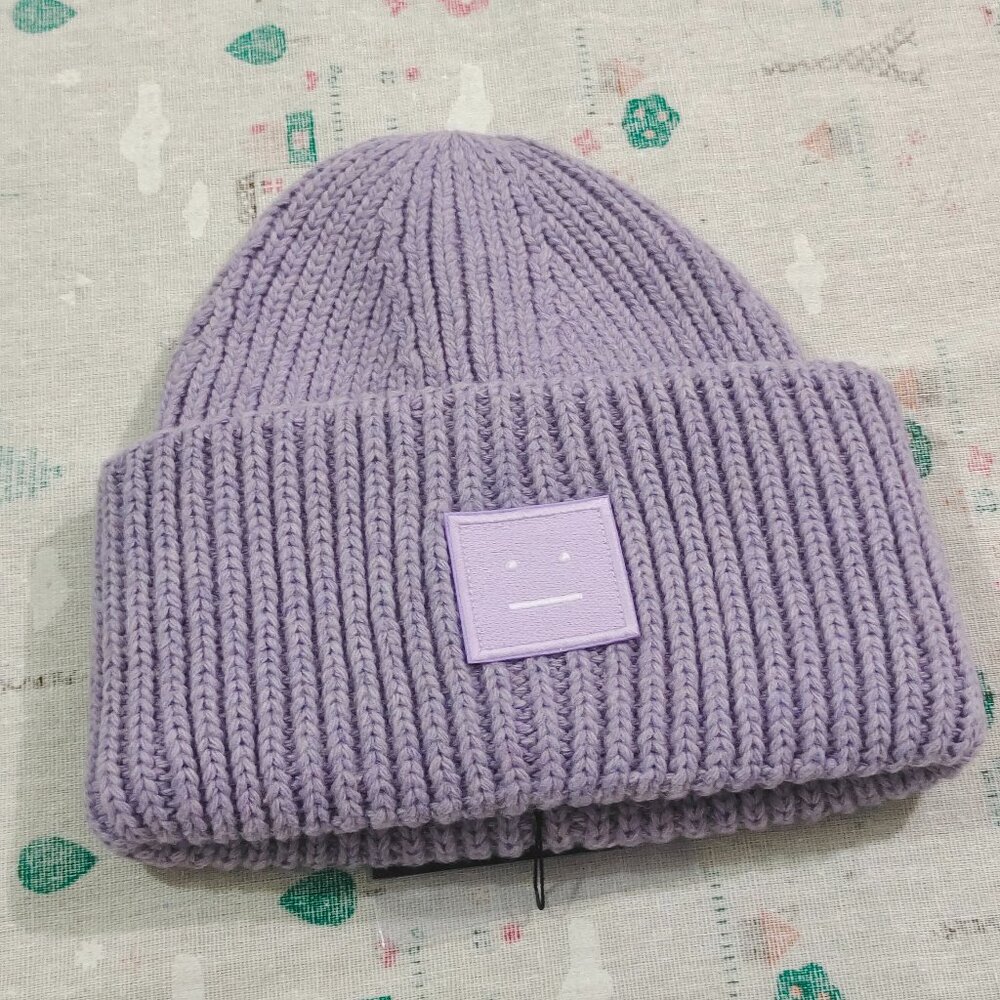 Acne Studios Purple Wool Knit Hat